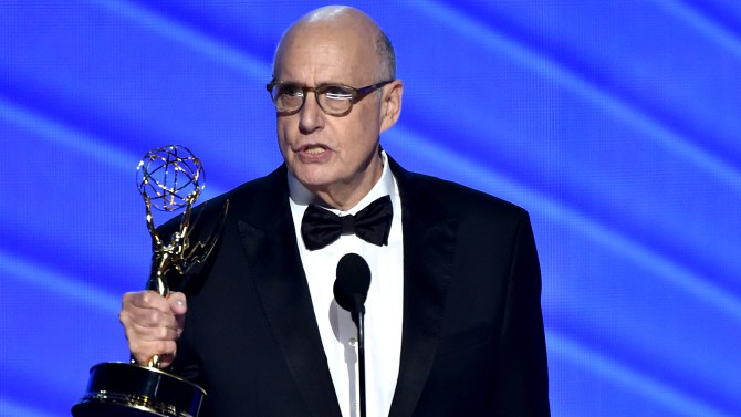 Jeffrey Tambor accepts the award for outstanding lead actor in a comedy series for Transparent at the 68th Primetime Emmy Awards on Sunday, Sept. 18, 2016, at the Microsoft Theater in Los Angeles. (Photo by Vince Bucci/Invision for the Television Academy/AP Images)