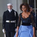 Michelle Obama in Carolina Herrera at the White House State Dinner in 2014