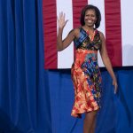Michelle Obama in Duro Olowu at the University of Mary Washington, Virginia