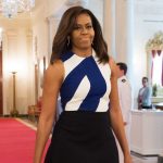 Michelle Obama in Narciso Rodriguez at the National Medal for Museum and Library Service award ceremony at the White House