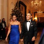 Michelle Obama in Vera Wang & President Barack Obama at the 34th Annual Kennedy Center Honors