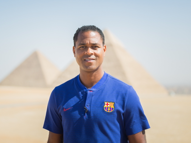 Patrick Kluivert at the Giza Pyramids