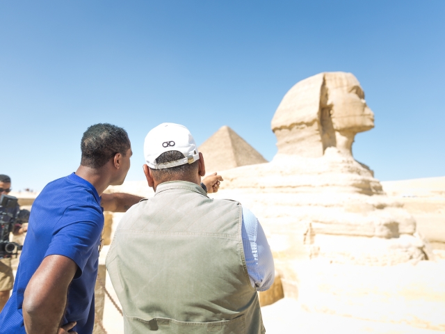 Patrick Kluivert at the Giza Pyramids
