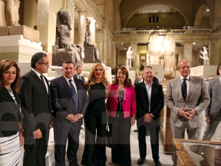 Ms. Sahar Talaat Mostafa, H.E. Dr. Khaled El Anany, Dr. Ossama Heikal, Youssra, H.E. Minister Ghada Waly, Mr. Samih Sawiris & H.E. Hisham El Sherif
