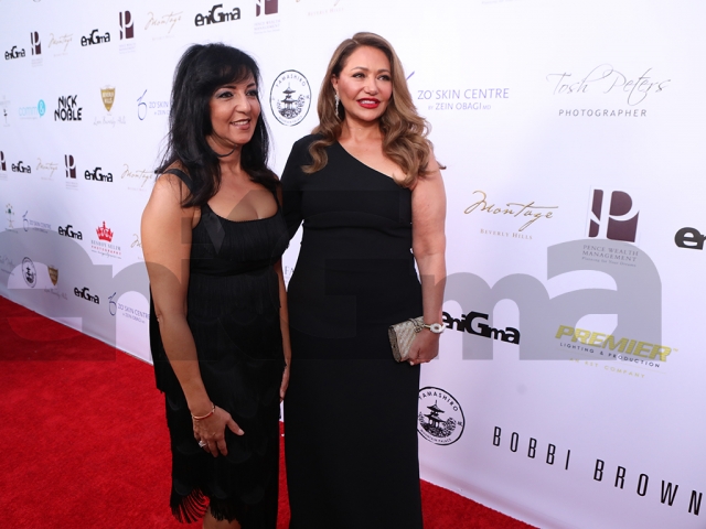 The Egyptian superstar, Laila Eloui & H.E Egyptian Consul Ambassador Lamia Mekhemar on the red carpet at the 4th Celebration of Arab Glamour & Success at the Montage hotel in Beverly Hills.