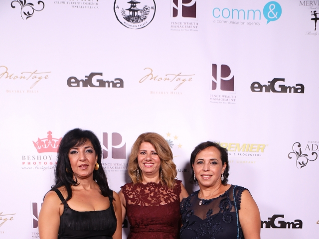 H.E Egyptian Consul Ambassador Lamia Mekhemar with guests at the 4th Celebration of Arab Glamour & Success at the Montage hotel in Beverly Hills.