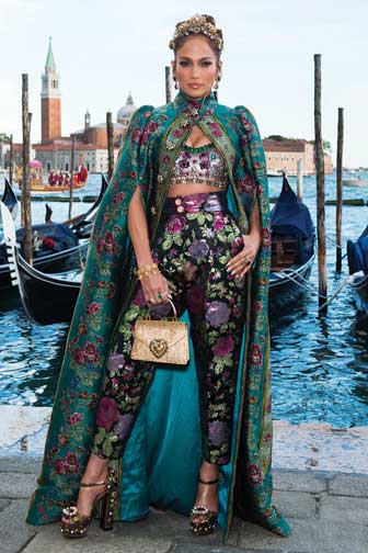 Jennifer Lopez in Dolce & Gabbana at the Dolce & Gabbana Alta Moda Show